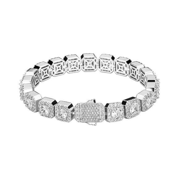 Jewelry - Silver 10MM Tennis Bracelet 8 Inch for Men Women Iced Out Cubic Zirconia 18k Gol